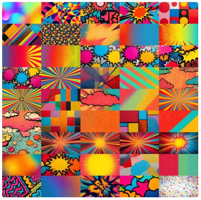 228 Pop Art Backdrop Bundle – Comic Book Backgrounds | Retro Halftone | Graffiti | Digital Download