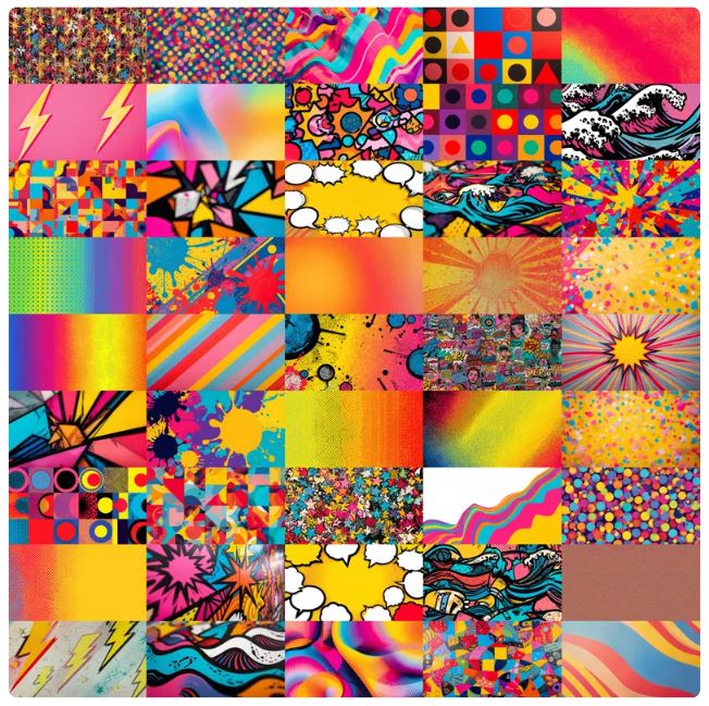 228 Pop Art Backdrop Bundle – Comic Book Backgrounds | Retro Halftone | Graffiti | Digital Download