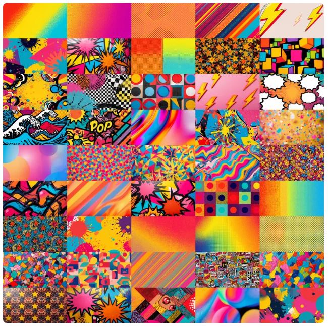 228 Pop Art Backdrop Bundle – Comic Book Backgrounds | Retro Halftone | Graffiti | Digital Download